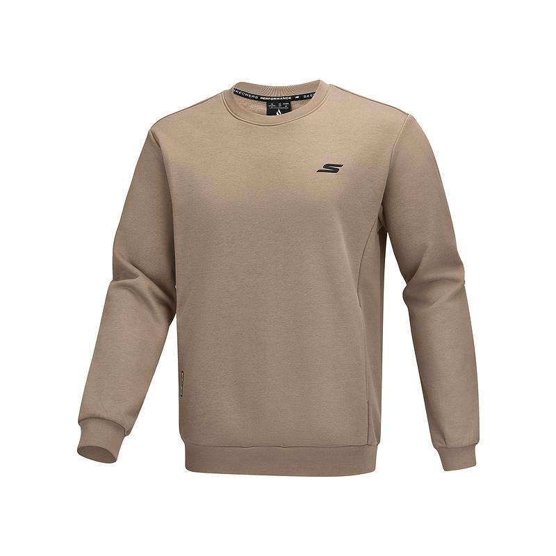 Skechers Comfort Sports Series Solid Color Comfortable Long Sleeve Breathable Sweatshirt Men Sweatshirt P425M017-00YF