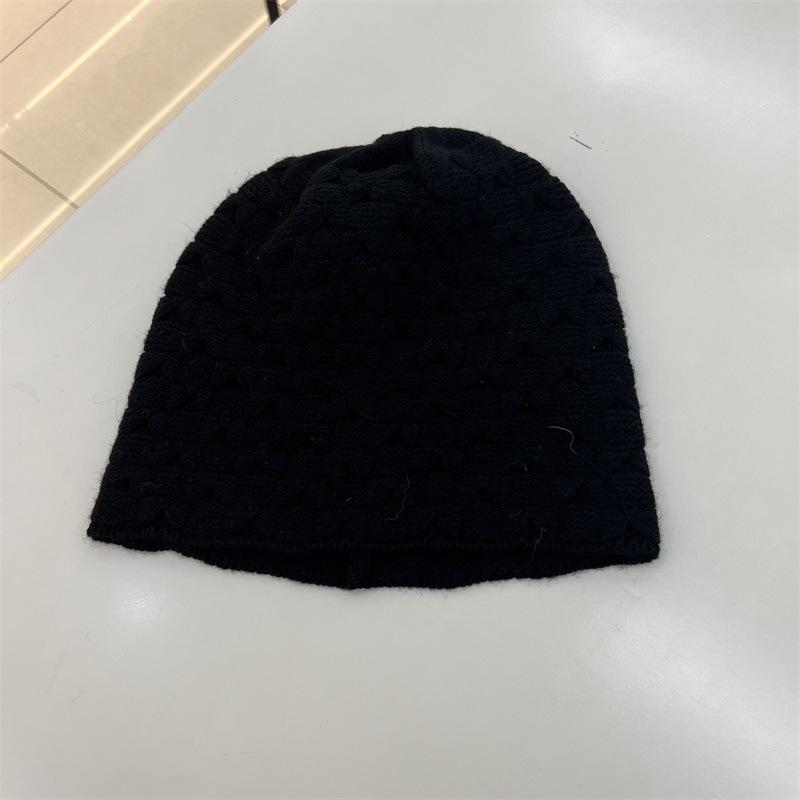 Elegant literary and artistic autumn and winter new cashmere hat hollow knitted wool hat warm bag head ear protection hat tide confinement hat