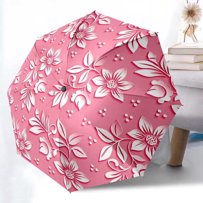 1pc Floral Pattern Automatic Folding Umbrella. Portable Collapsible Design, Best  Birthday Festival Gift Yy250924154