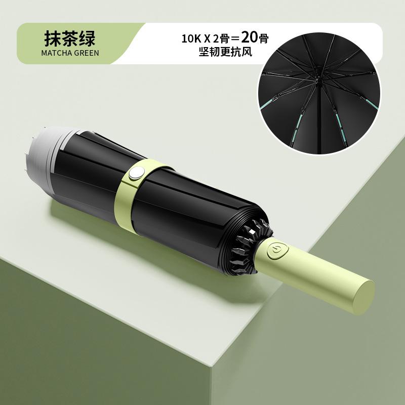 Large ring buckle umbrella, fully automatic portable, enlarged and thickened reinforcement, men's folding umbrella, advanced sense, weather