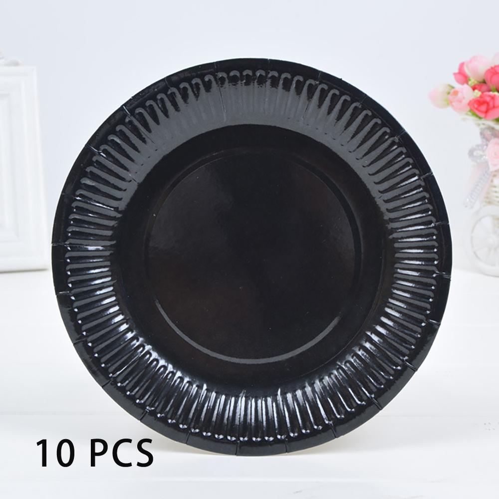 10 PCS Solid Color Disposable Paper Tray Eco-friendly Cardboard Diameter 18cm High quality white cardboard Handmade props