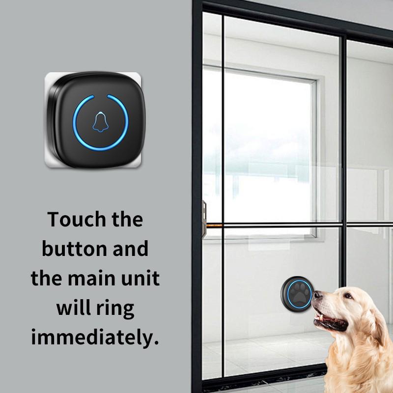 Kabellose wasserdichte Hundeglocken für das Stubenreinheitstraining mit Touch-Button
