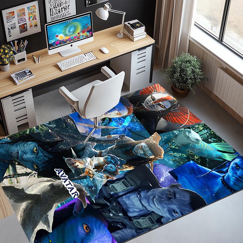 Alfombra con Patrón de Avatar, Felpudo para Interior/Exterior, para Picnic, Sala de Juegos, Dormitorio, Oficina, Sala de Estar, Alfombra Decorativa para el Hogar, Regalo de Cumpleaños