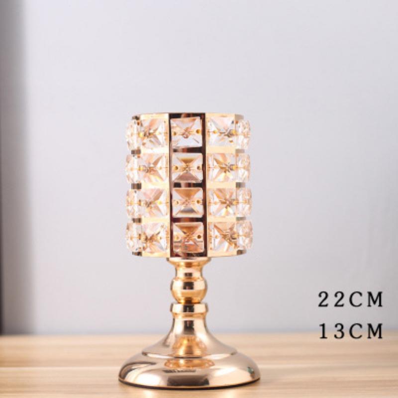 European Gold Crystal Candlestick Home Decor Iron Candlestick Wedding Candlelight Dinner Props Home Decor