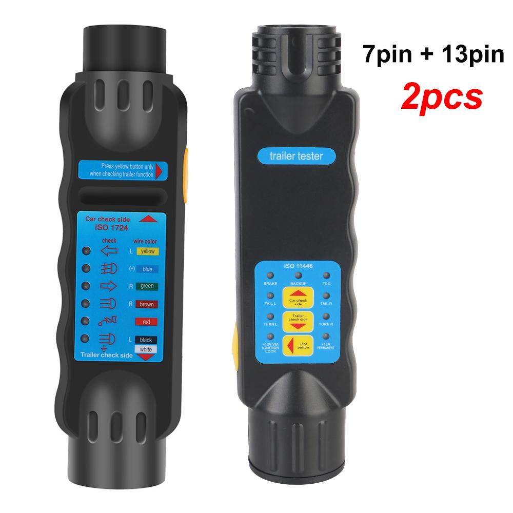 7pin 13Pin Adapter Socket 12V Trailer Tester Wiring Circuit Light Test Car Taillights Turn Signals Illumination Diagnostic ToolsGood product