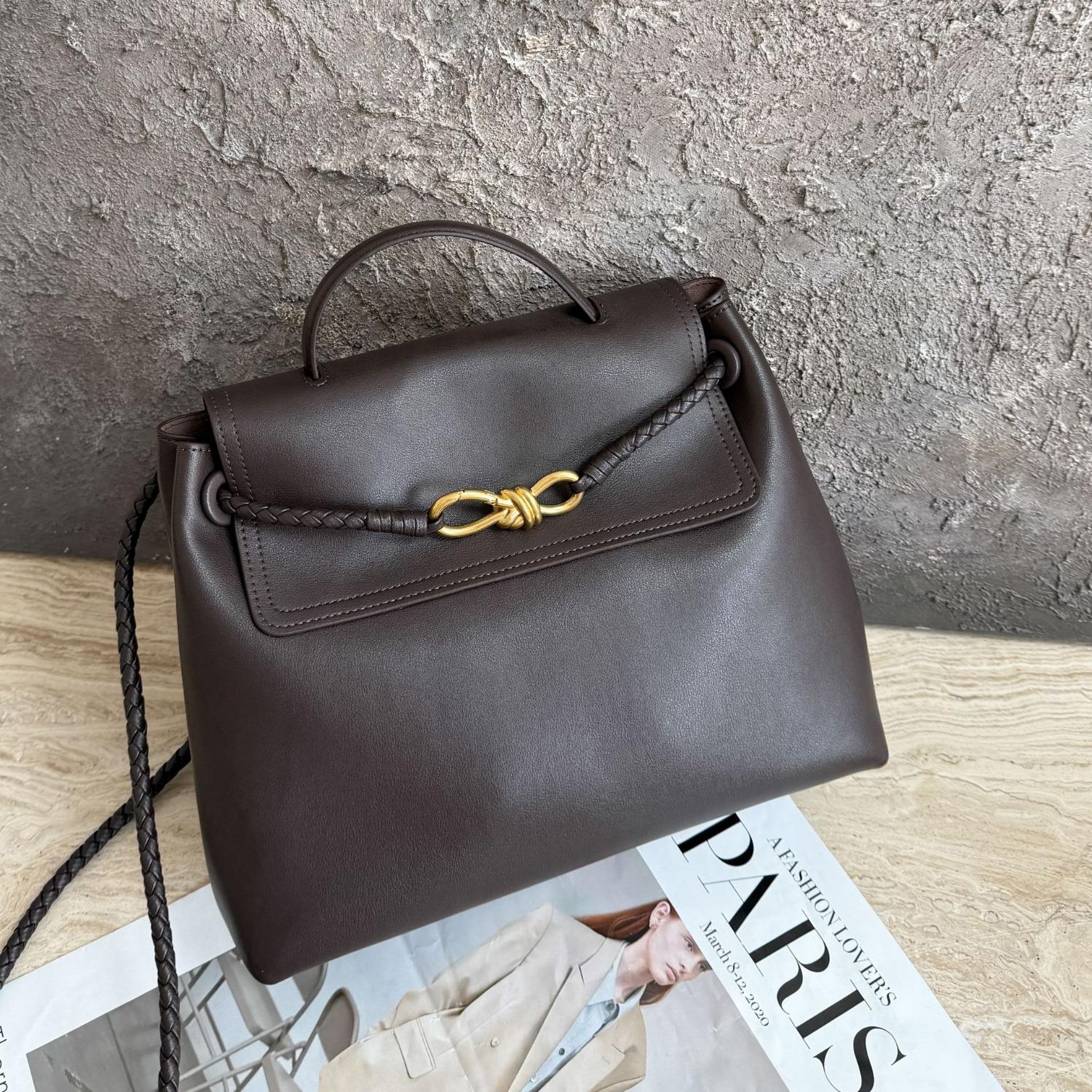 

Женская сумка из коровьей кожи на одно плечо, женская сумка, модные изменения, новая, большая вместимость, практичная, большая сумка премиум-класса из кожи темно-коричневого