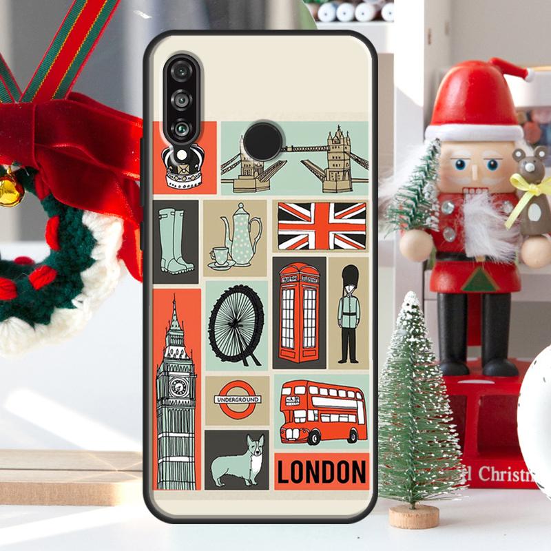 London Bus England Big Ben Case For Huawei P30 Lite P40 P50 P20 Pro P Smart 2021 Nova 5T Nova 9 Honor X9 X8 X7 50