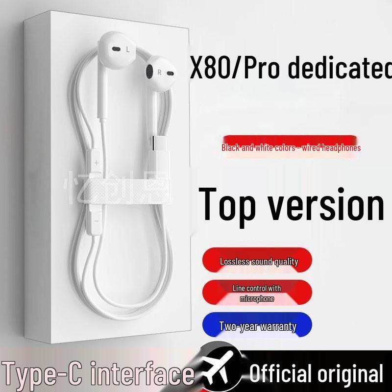 Compatible vivo X80/X80Pro In-Ear Type-C Earphone Cable with Microphone