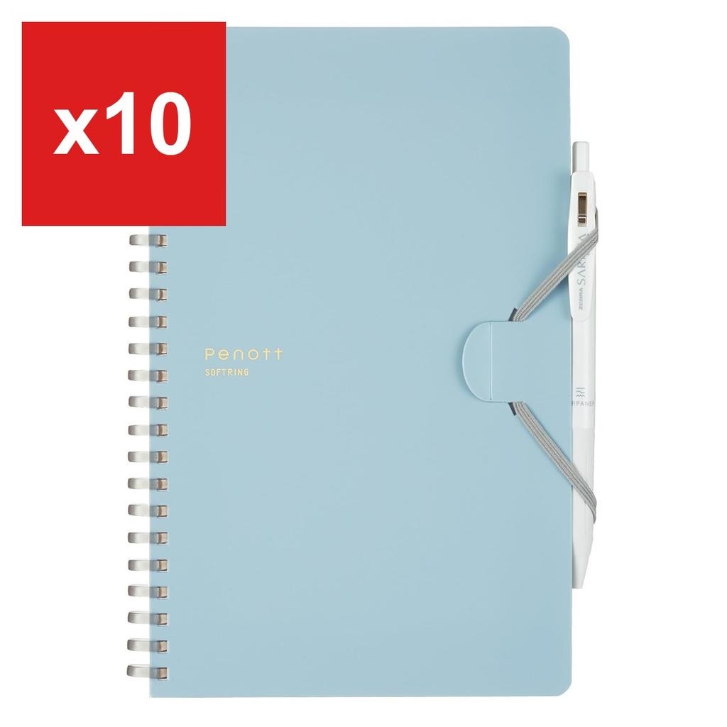 Soft Ring Notebook Penott A5 Shaped 5mmGraph Blue -SP137S5-B