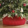 Honeycomb Modern Christmas Tree Skirt 60cm-70cm Diameter Indoor Christmas Tree Base for Xmas New Year Holiday