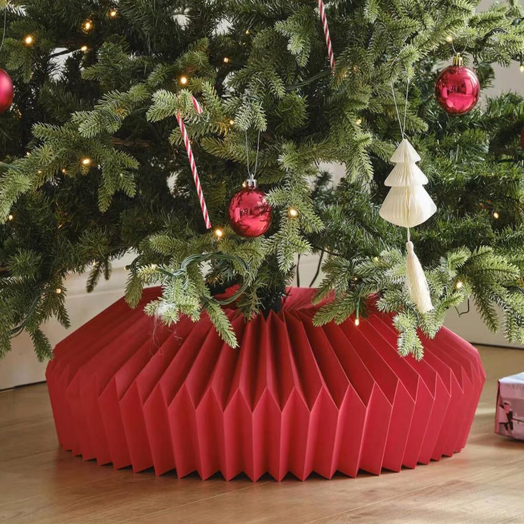 Honeycomb Modern Christmas Tree Skirt 60cm-70cm Diameter Indoor Christmas Tree Base for Xmas New Year Holiday