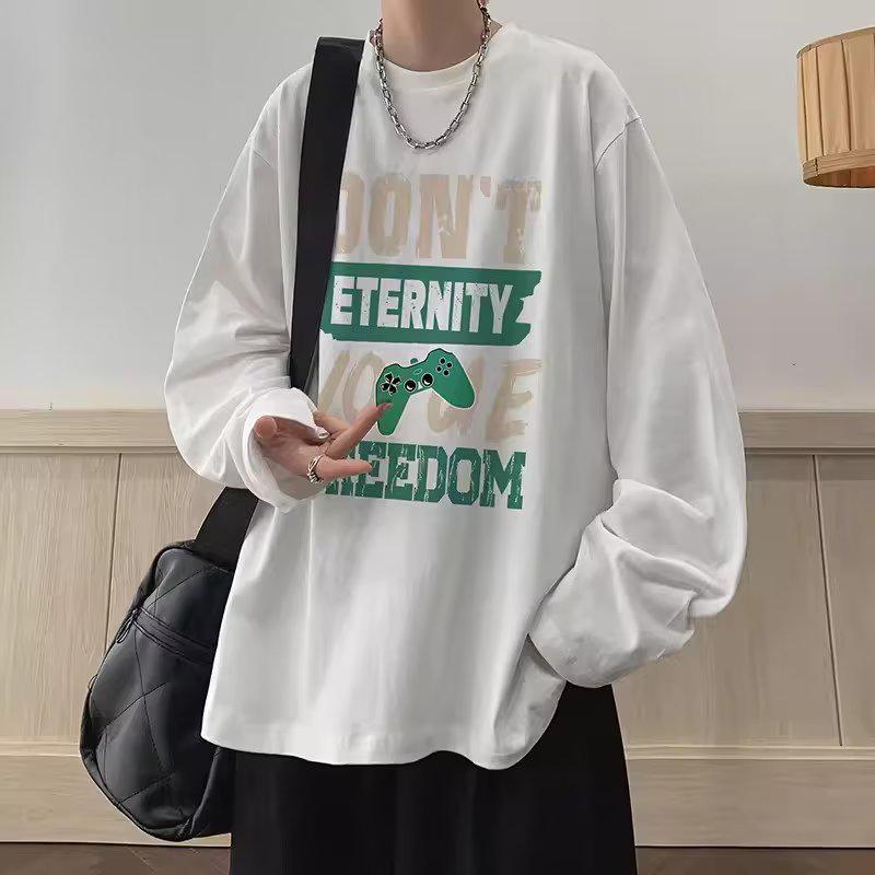 Sweat à capuche imprimé décontracté ample pour homme, haut à manches longues et col rond pour le printemps et l'automne