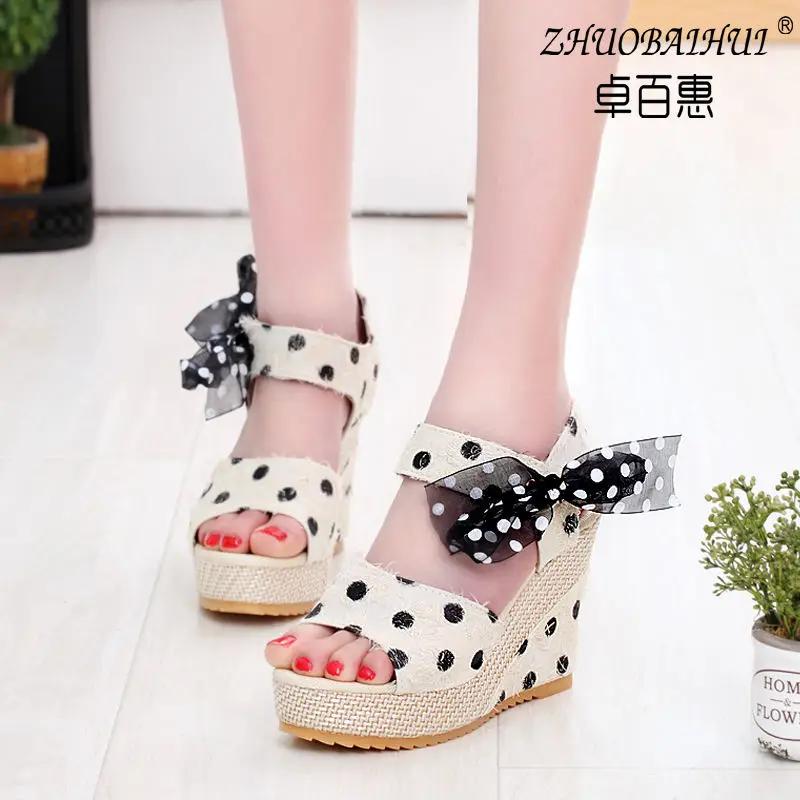 Fashion Wedges Heel Mesh Footwear Wholesale New Breathable Fashion Sandals for Women Vintage Summer Sale Asian Size Original Woman Shoes