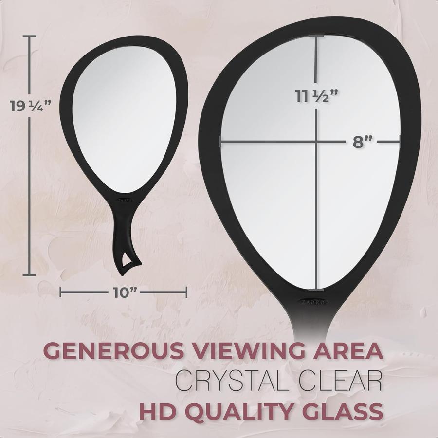 

Салонное профессиональное очень большое ручное зеркало с ручкой 10 Ш x 19 Д Многофункциональное овальное ручное зеркало с новым отражением без искажений United States