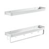 Tuqiu Bathroom Shelf Bath Shower Shelf Aluminum White Bathroom Shampoo Holder Corner Shelf Wall Mounted Kitchen Storage Holder