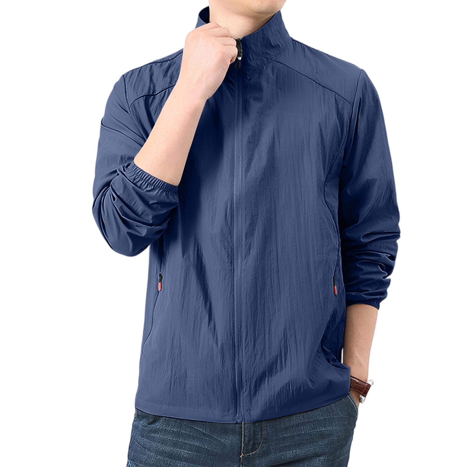 

Men s Summer Light And Color Outdoor Loose Large-sized Sun-protective Clothing, Windbreaker Jacket L