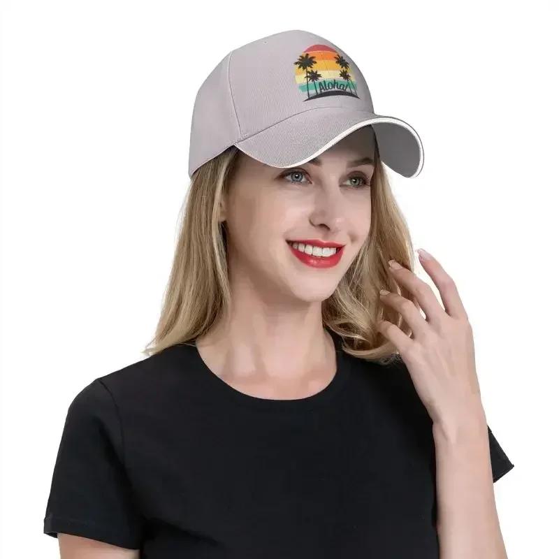 Punk Hawaii Aloha Beach Baseball Cap for Women Men Adjustable Tropical Palm Tree Dad Hat Outdoor