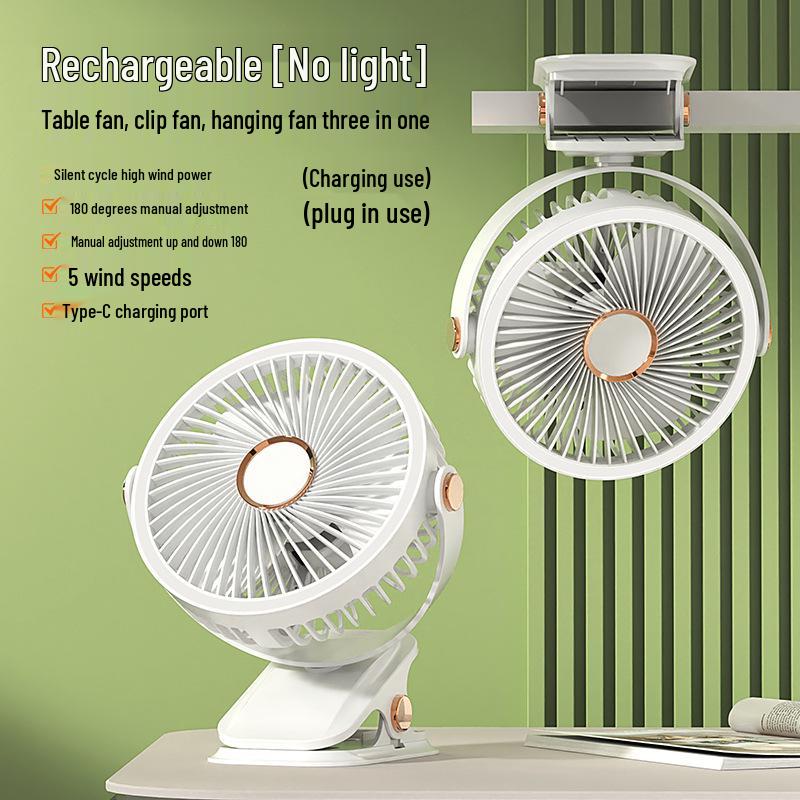 Ventilador de Clipe Multifuncional Portátil: Vento Forte e Longa Duração da Bateria para Uso em Mesa ou ao Ar Livre