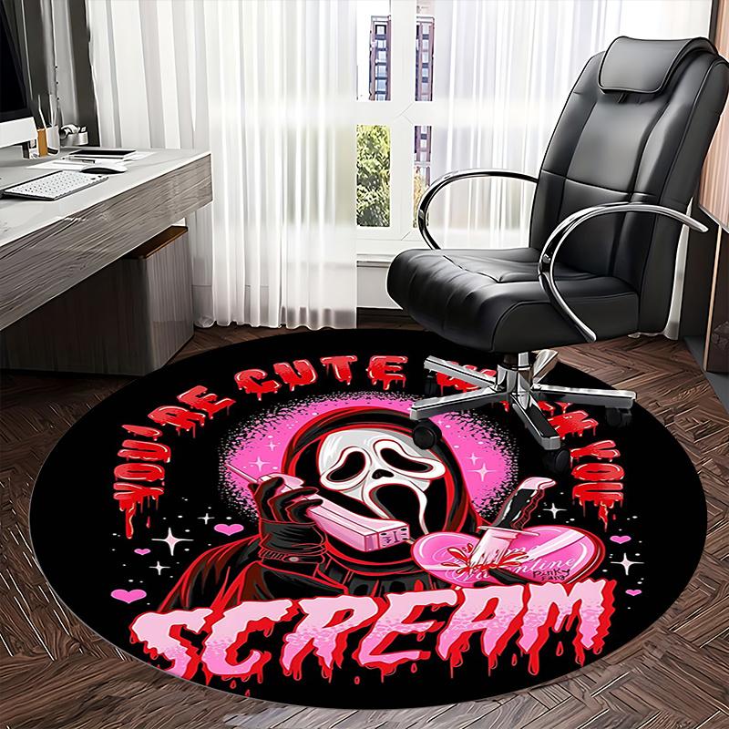 Scream Mask,Valentine's Day Gift Chair mat Round Rug Office carpet, Non slip, Suitable for Living Rooms, Bedrooms,Decor1205645a