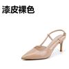 Women Sandals Baotou High Heeled Sandals Women's High Heels Spring Summer Thin Heel Professional Pointed Back Empty Single Shoes