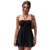 2026 summer new European and American women's clothing temperament solid color tube top sexy halter strap neck dress women