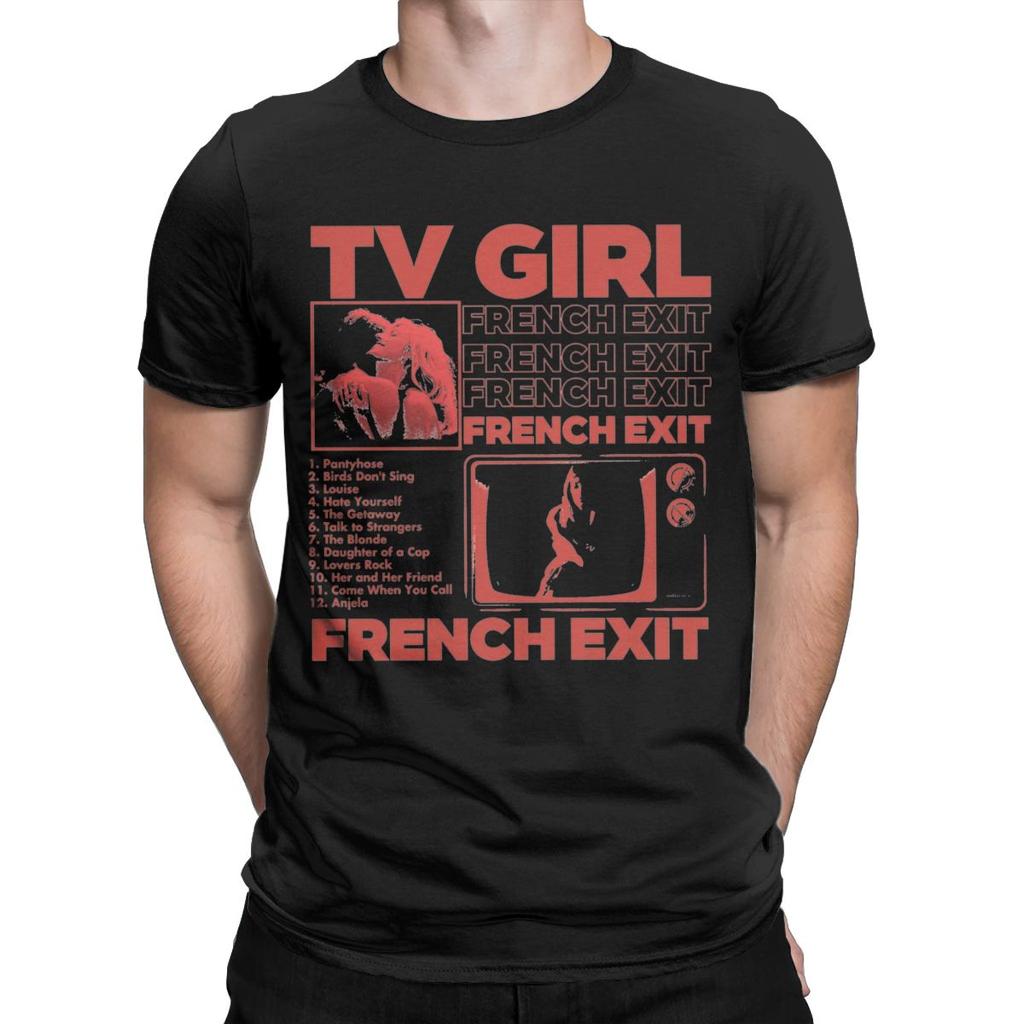 Camisetas Masculinas TV Girl Francês Engraçado Anos 90 Exit Music Novidade Algodão Puro Camisetas Manga Curta Camiseta Gola Redonda Roupa Original