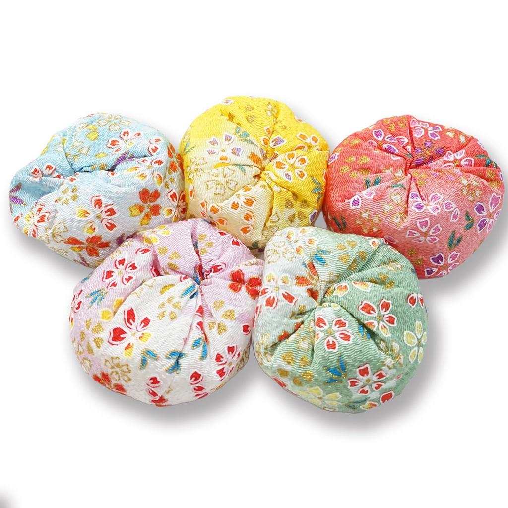 Bean Eurhythmics Folk Nostalgic Toys for Children Chirimen Yuzen Bean Bags, Toys, Crafts, (5 Gold-Painted Bags)