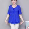 Summer Blouse Shirt Women Chiffon Loose Casual Solid Female Short Sleeve Blouses Ladies Tops Blusas Plus Size Clothing