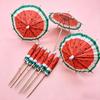 Hawaiian Tissue Paper Umbrella Fruit Stick Swizzles For Party Table Centerpieces