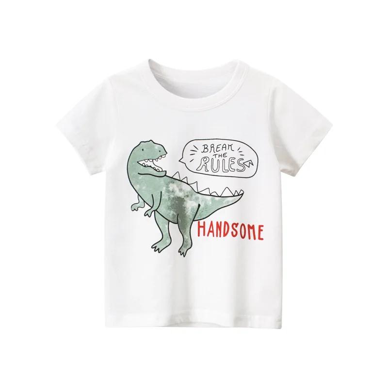 T-shirt cartoon animal baby boy girl children's short sleeved summer clothing dinosaur print