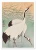 Affiche deux grues japonaises