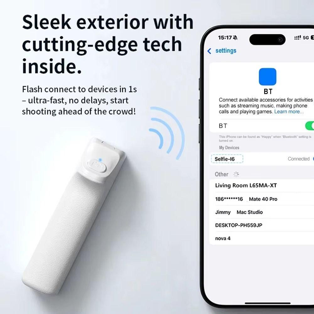 Anti-Wackel Mini Bluetooth Selfie Stick Faltbarer Handheld Handyhalter Videoaufnahme