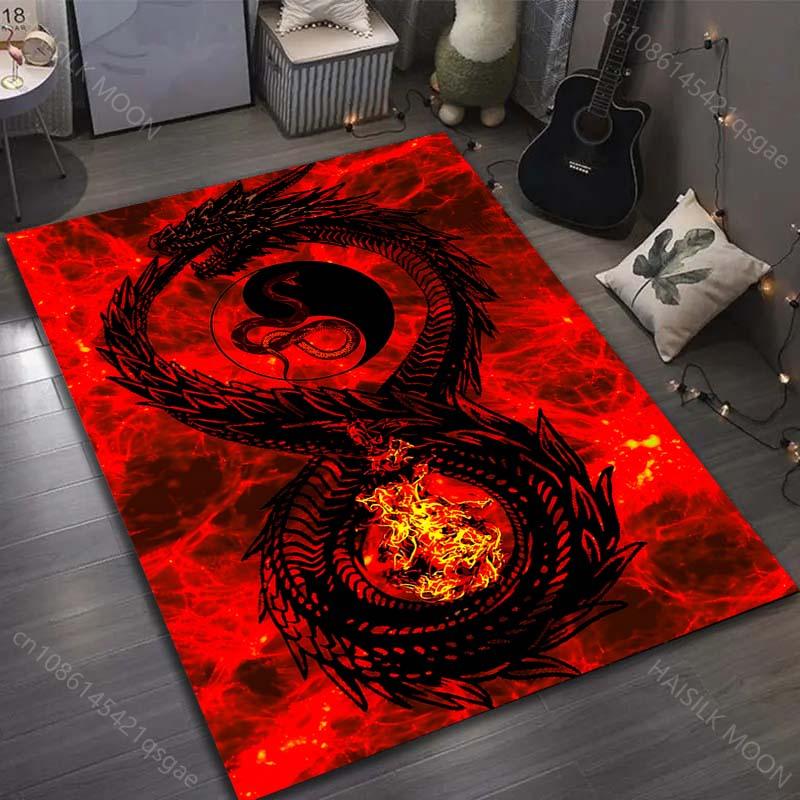 1PC Dreamy Eastern Dragon Pattern Carpet for Living Room Bedroom Sofa Home Decor Non-slip Floor Mat Large Size Luxury Gift