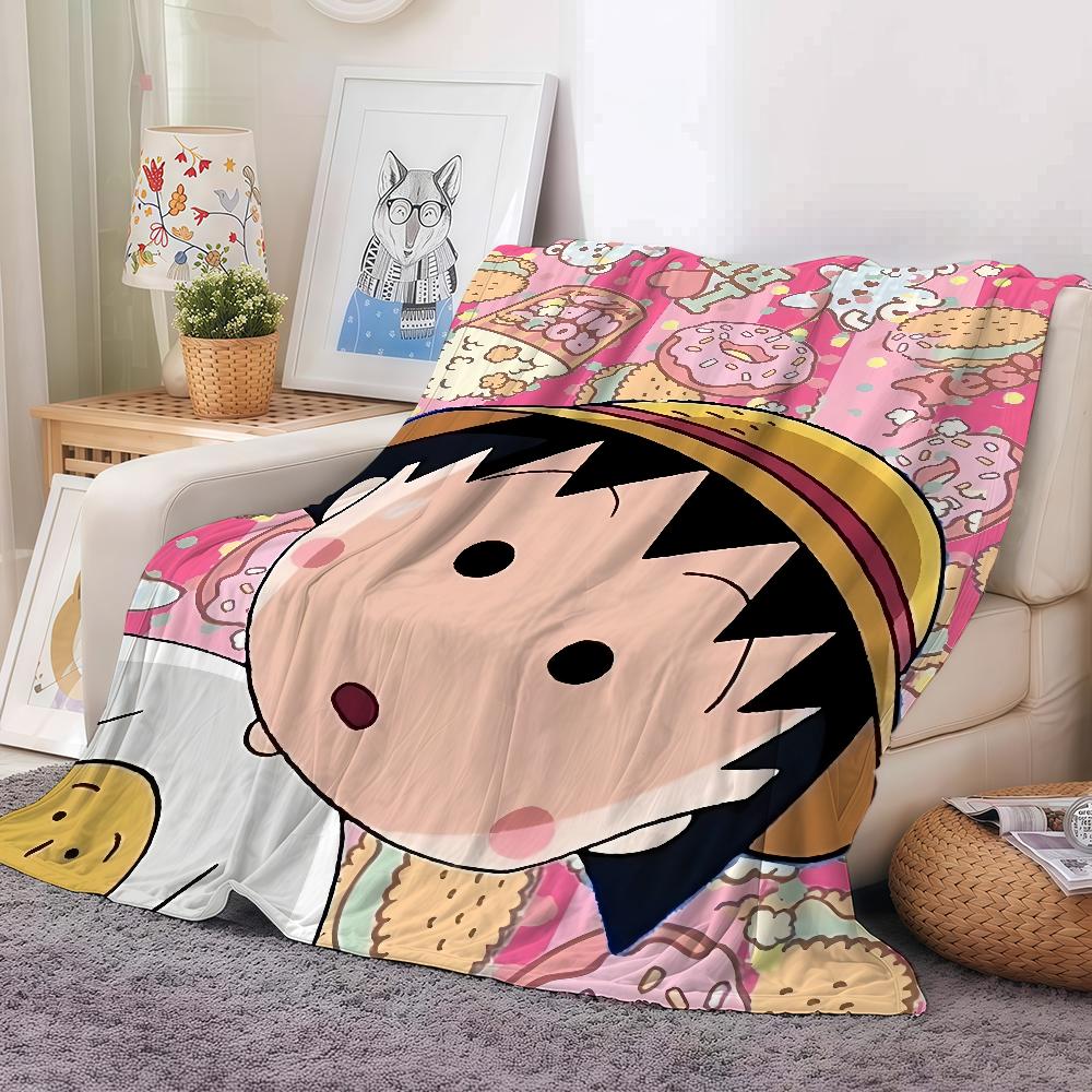 Cartoon C-Chibi Maruko-chan Blanket Warm Soft Suitable For Bedroom Sofa Bed Living Room Office Travel Camping Gifts