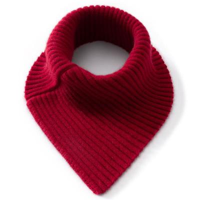 Women's 100% Pure Cashmere Triangle Neck Warmer: Stylish Knitted Scarf for Cold Protection