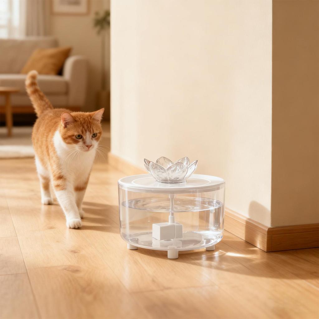 Cat Fountain Electric USB Plug-In Anti-Slip Automatic Cat Water Dispenser For Small Medium Large Breeds Bedroom Balcony Garage