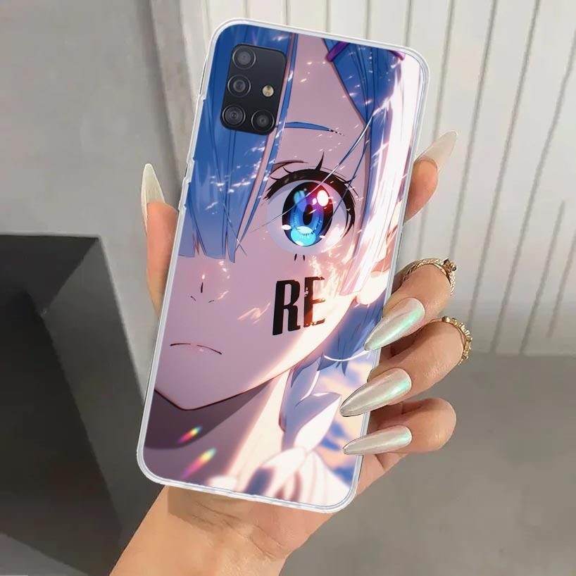 R-Rem Re Zero Anime Phone Case for Samsung Galaxy A52 A42 A32 A22 A12 A02S A72 A51 A50S A41 A31 A21S A71 A40 A30S A20S A10S A20E