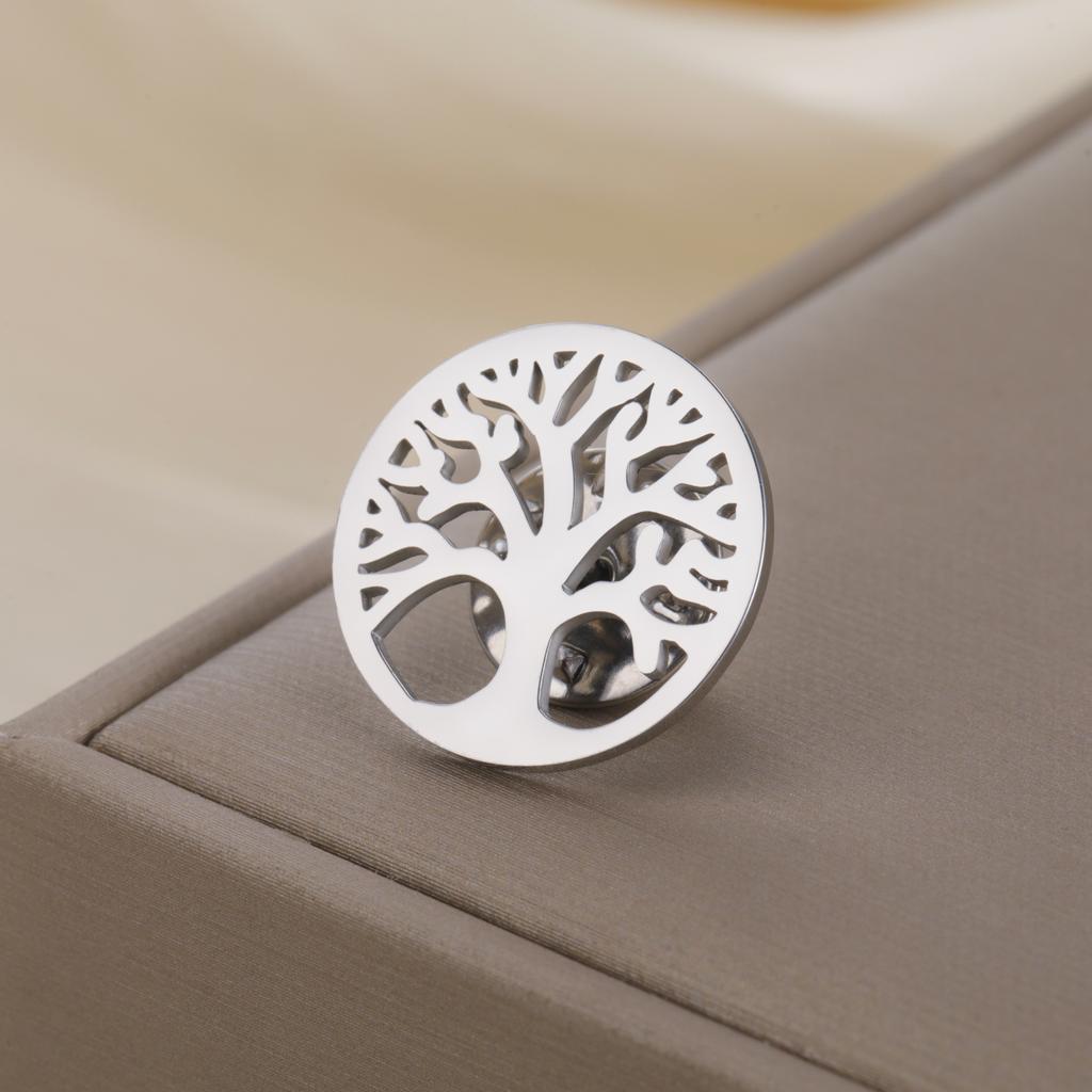 Vintage Tree of Life Brooch for Women Men Stainless Steel Suit Collar Backpack Pins Badges Jewelry 2026 Gift Wholesale New