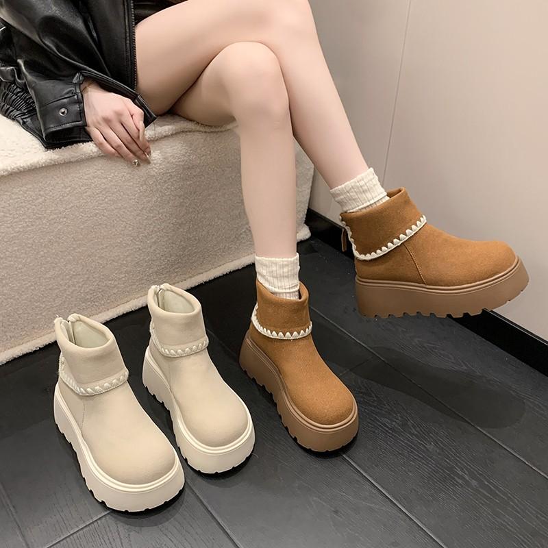 Fashion Retro Thick Bottom Ankle Boots Autumn Women's High Heel Height Increase Punk Booties Fashion Non-Slip Designer Platform Shoes