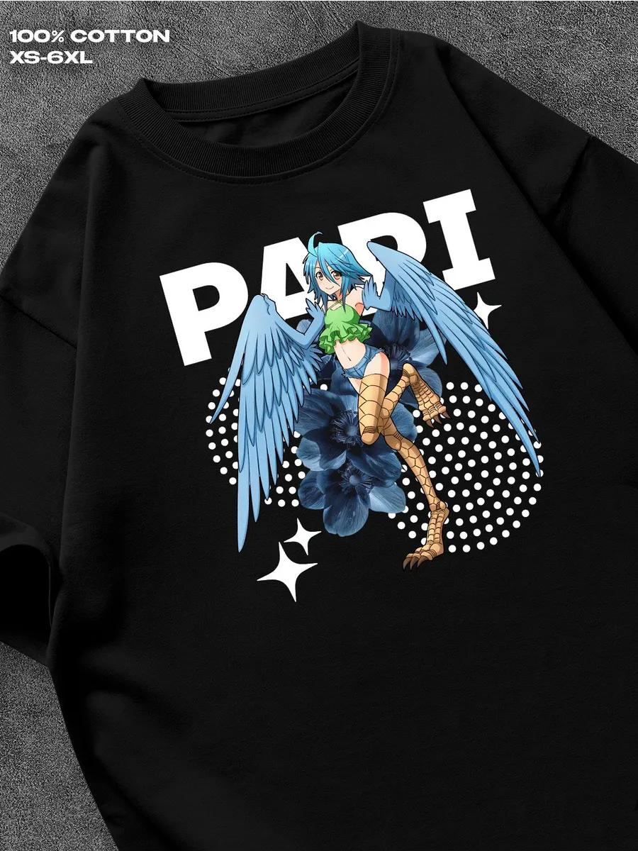 

Футболка Monster Musume Мужская футболка Женские футболки с принтом букв Футболка с коротким рукавом Повседневная уличная футболка Топ XL