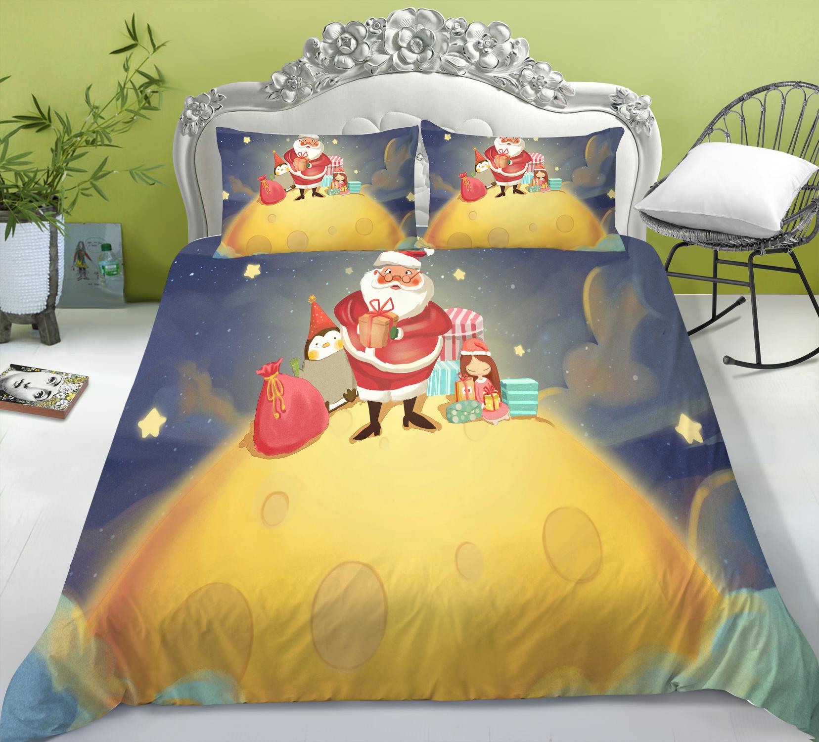 

Рождественский домашний комплект постельного белья для спальни, пододеяльник, наволочка, комплект постельного белья, AU/EU/US, полный размер, украшение для дома Baby 100x135cm