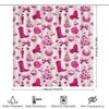 Vintage Christmas Shower Curtain with Pink Festive Print for Bathroom Decor 3D Waterproof Wall Covering Set for Home Decoration