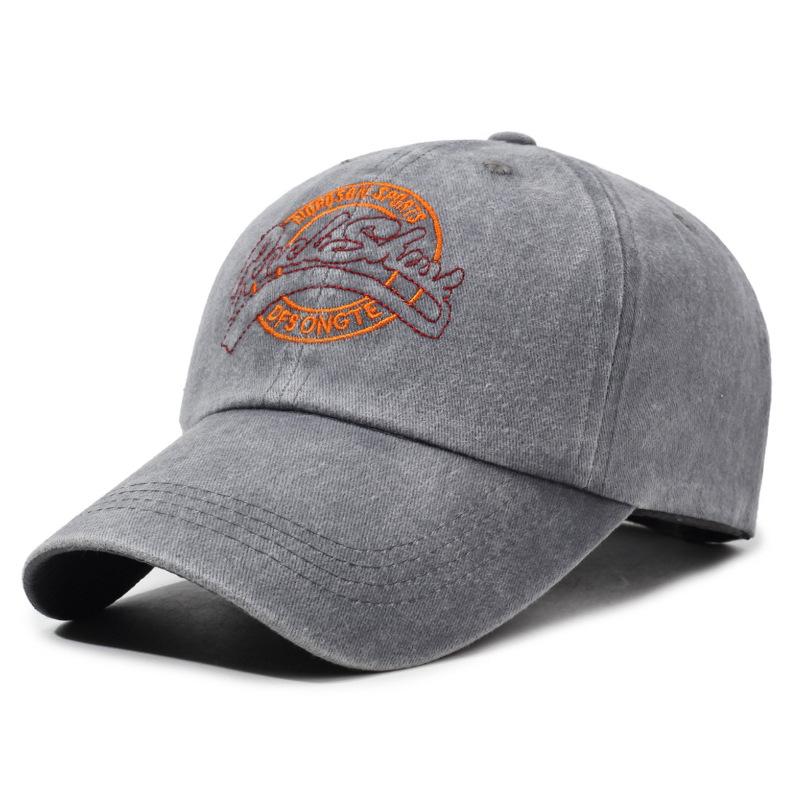 Retro Cap Trendy Versatile Washed Denim Baseball Cap Outdoor Men'S Travel Sunscreen Baseball Cap