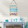 Yousheng Beach Theme Wall Sign Good Vibes Only Wooden Hanging Plaque with Hemp Rope Coastal Ocean-Style Welcome Sign for Porch Fence Outdoor Indoor