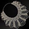 Handmade Layered Pearls Choker Necklace Luxurious Body Chain Shoulder Shawl Collar for Women Body Jewelry Accessory