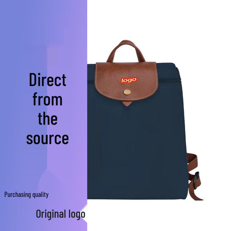 French Dragon Inlay Waterproof Nylon Backpack with Phone and ID Pocket - Women's Casual Street Style