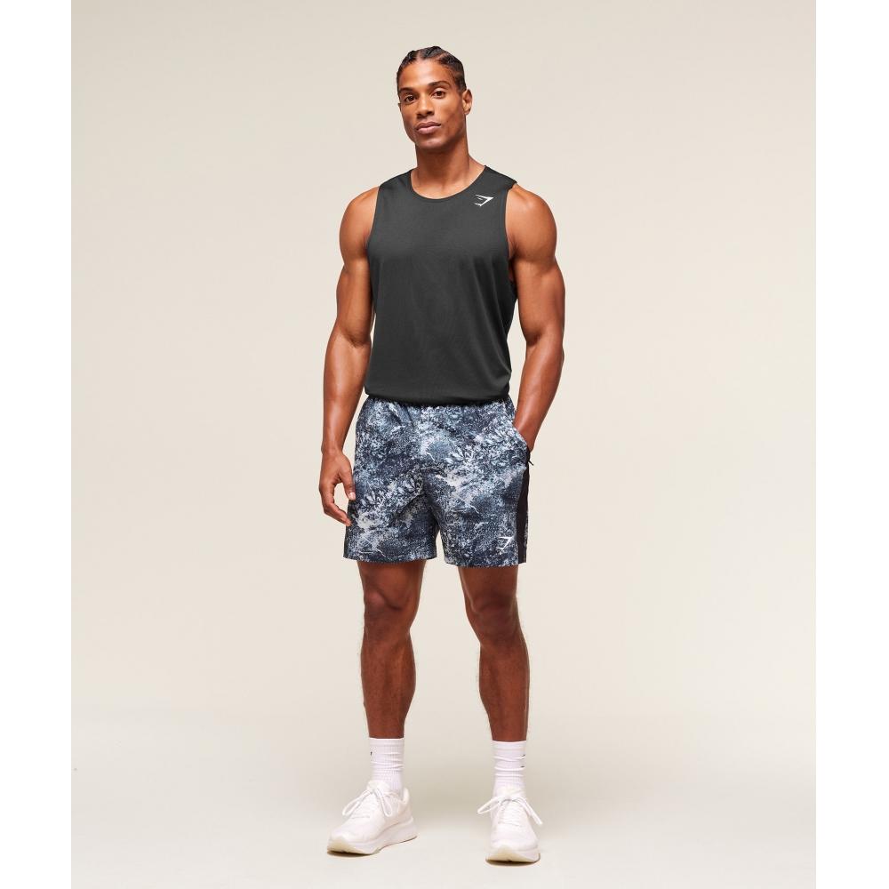 Gymshark Sport  7  Shorts Smoke Blue Black A1b3l Udxk