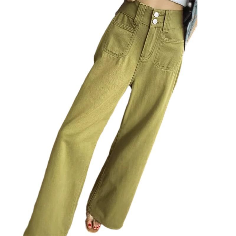 2024 Women's Trendy Wide-Leg Jeans - Loose, Slimming, Straight-Leg Design for Spring & Autumn