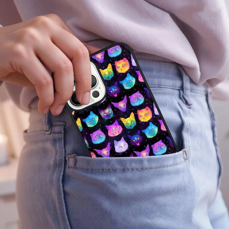 Cartoon Cat Phone Case For iPhone 17 Air 15 16e 14 13 Pro Max Coque 12 11 Pro Max PLUS Cover