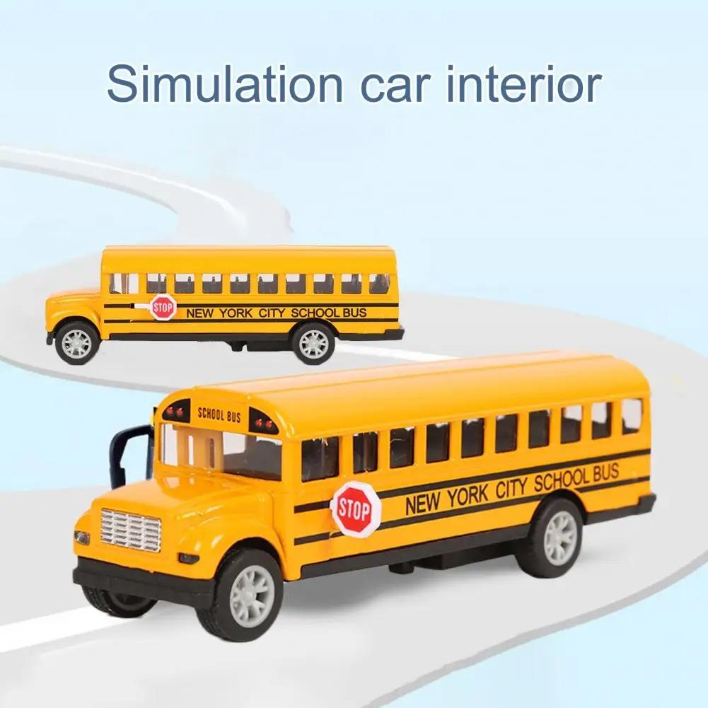 1 Psc School Bus Model Simulation Off-road Vehicle Pull Back Car Decoration Ornaments Collection Toys For Children